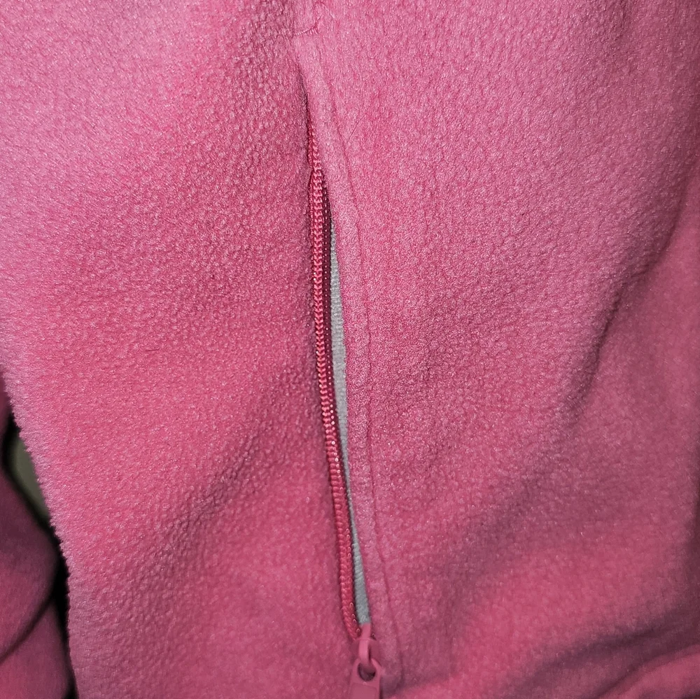 Columbia Fleece Full‎ Zip Jacket Youth Girls Pockets Benton Springs Pink M 10/12
